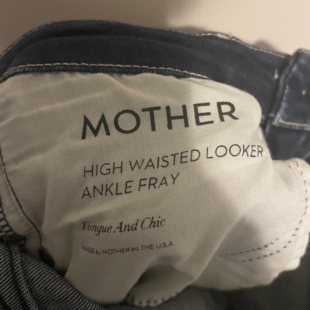 Mother jeans High Waisted‎ Looker Ankle Fray Tonuge and Chic 25 denim Classic - Picture 7 of 9